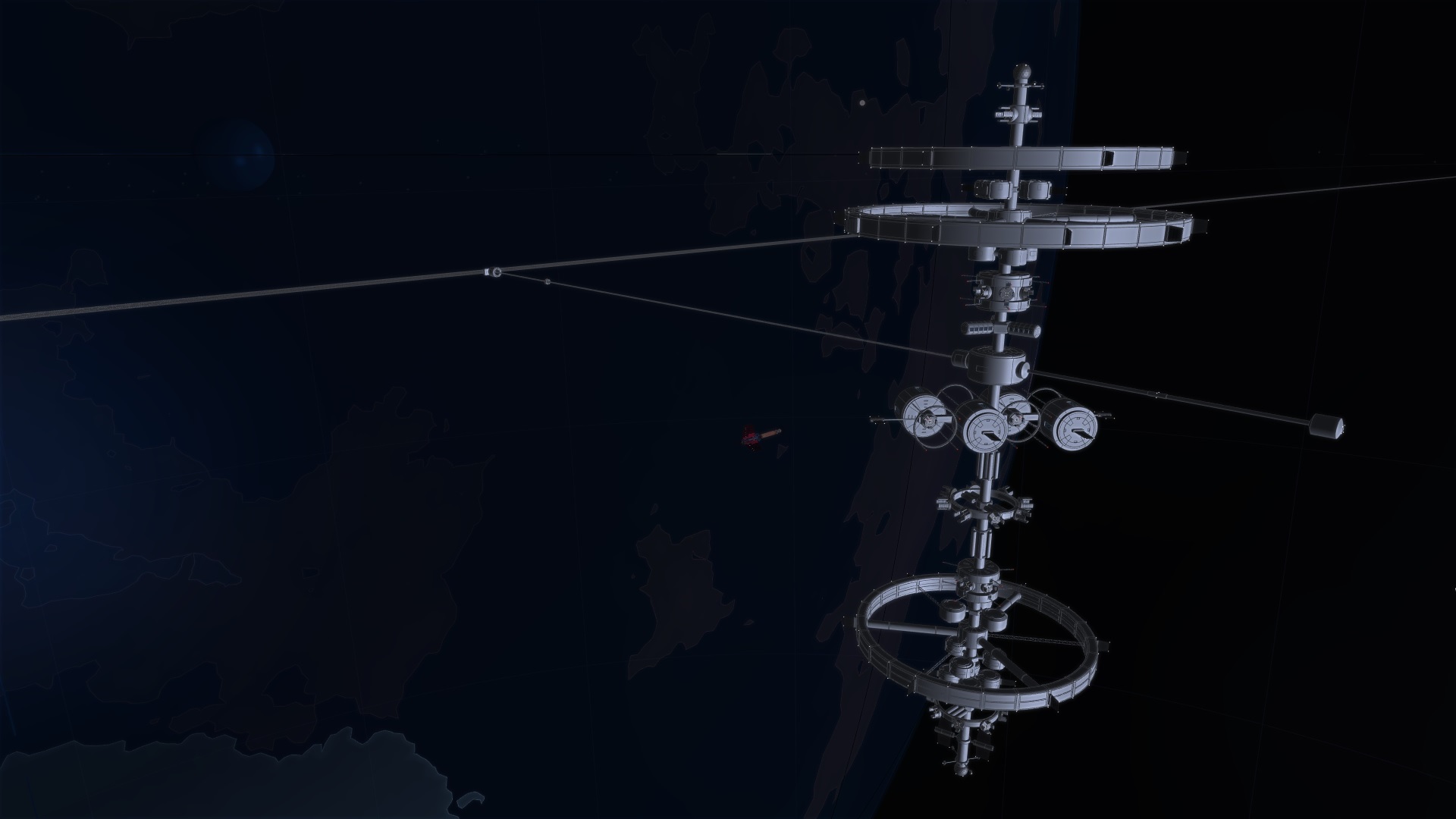 Orbital Ring Station - orbit plane view